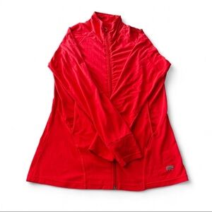 Marika Bright Red Zip-Front Utility Jacket